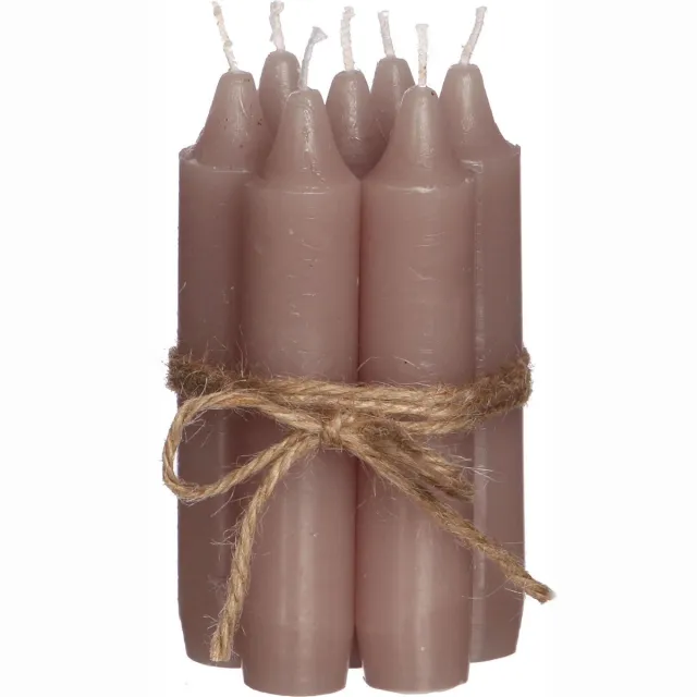 AllHomeDecorations Mauve Dinerkaarsen - Set van 7 - Tafelkaarsen - h.11 Ø2,2