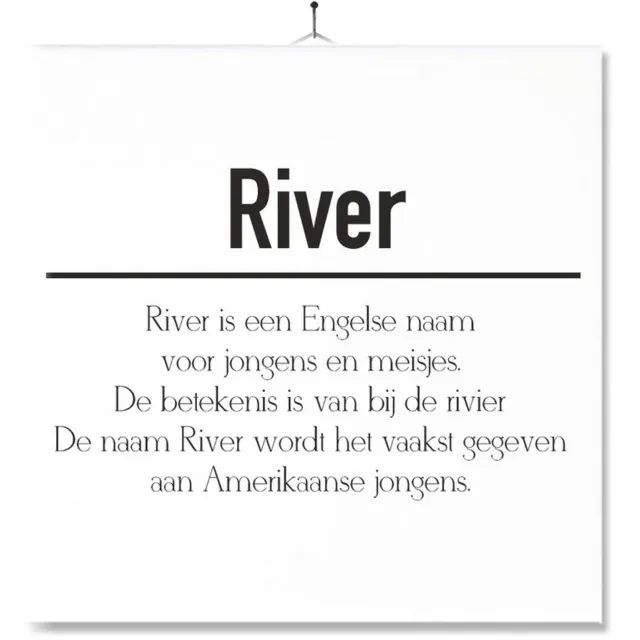 MC Living Tegel Met Opdruk | Betekenis | Kado | Cadeau | Met Naam - River Multi-Color