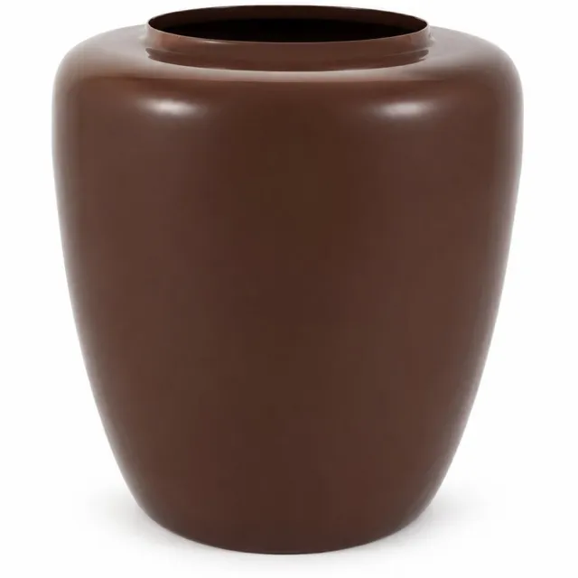 by Mooss Vaas Ø34 x 36 cm - Brown - Hoogglans - Modern - Luxe - Design - Glanzend - Stijlvol - Elegant - Chique - Trendy - Decoratief - Woondecoratie