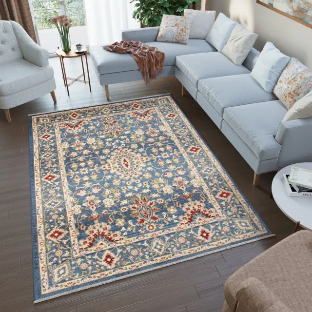 Tapiso Rivoli Vloerkleed Vintage Oosters Kleden Blauw 2