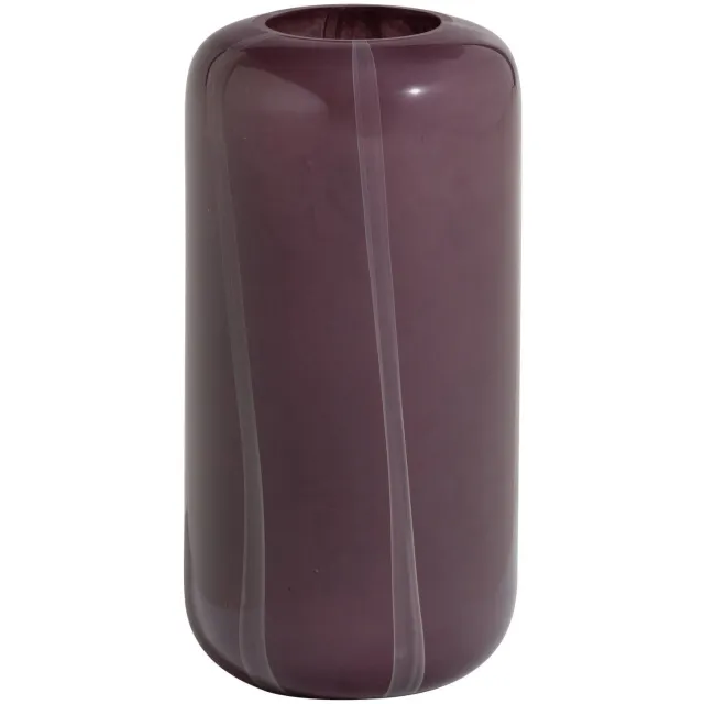 WOOOD Arles Vaas - Glas - Paars Met Streep Naturel - 40x20x20 purple