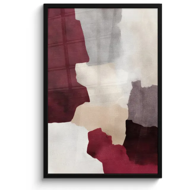 FrameYourWall Poster in lijst - Fotolijst 60x90 cm - Posters - Abstract - Kleurbakken - Rood - Posterlijst zwart - Decoratie - Wanddecoratie woonkamer - Muurdecoratie slaapkamer Abstract - Kleurvlakken