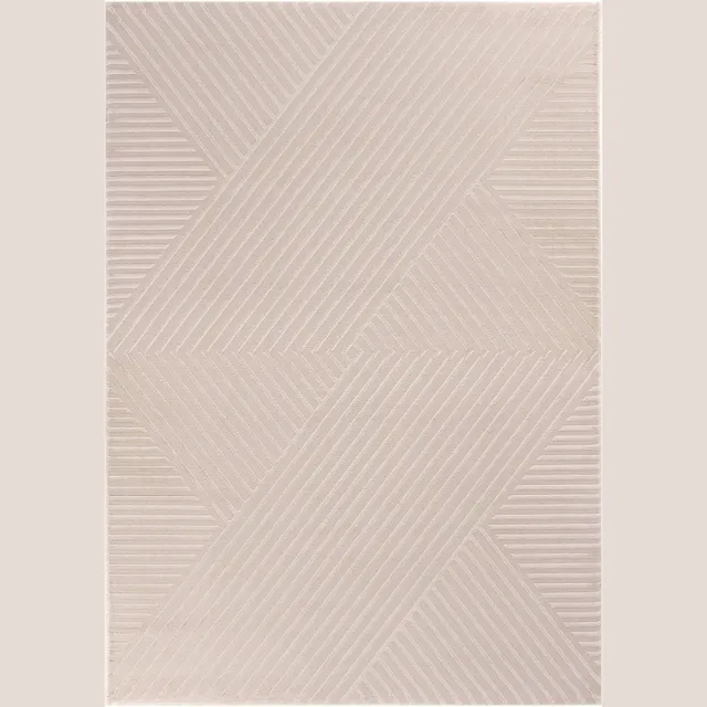 flycarpets Cara Modern Japandi Intersecto Vloerkleed - Beige - 120x170 cm