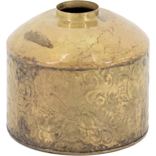 homebound by ky Metalen vaas peach | 6x18x16cm | bloemenvaas metaal Goud