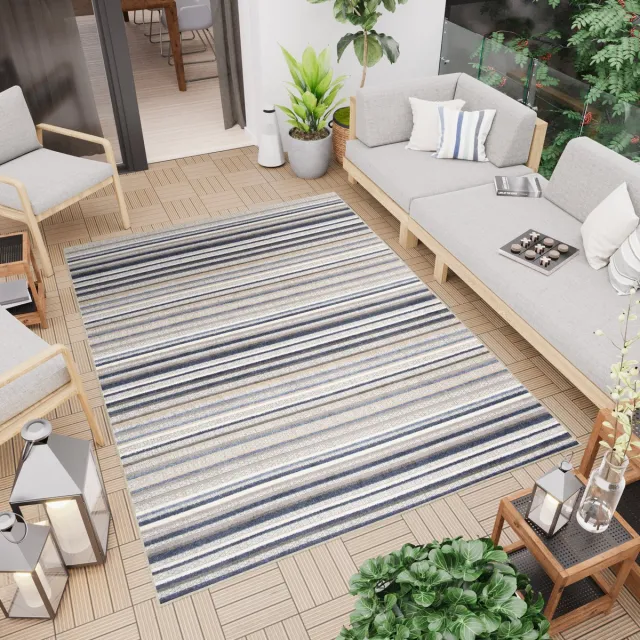 Tapiso Patio Indoor Tapijt Buitenkleed Buiten Tuintapijt Outdoor Modern Grijs Blauw 2