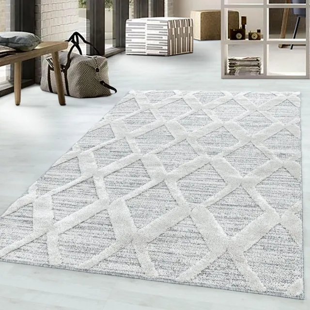 Ayyildiz Hoogpolig vloerkleed, boho-design, grijs, woonkamerkleed, jute achterkant, afmeting: 140 x 200 cm