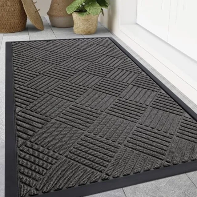 Homaxy Deurmat binnen Droogloopmat - Deurmatten - Antislip Deurmat - Schoonloopmat - Wasbaar - middengrijs - 119.5x180.5cm