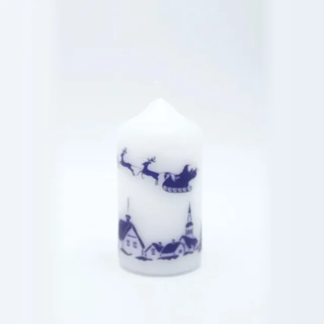 Van Licht Kerstkaars met een huis wit