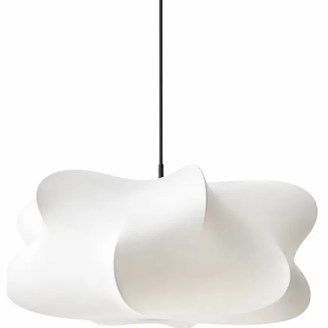 Vurnomi Plafondlamp - Japandi - Lamp - Wabi Sabi hanglamp - Sfeerlamp - Eetkamer lamp - Flanellen - E27 - 40 CM - LED - Wit Creme