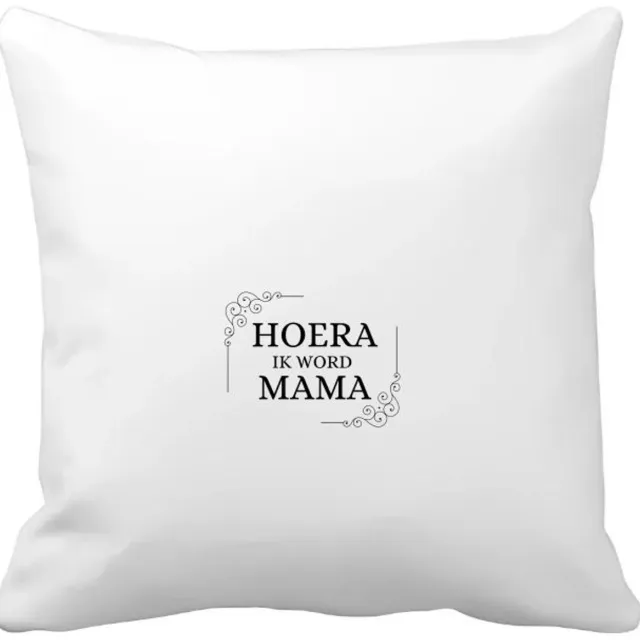 Akyol hoera ik word mama Kussen hoes - Moeder - iemand die mama wordt - babyshower - moeder cadeautjes - geschenk - kado - 40 bij 40 cm multicolor
