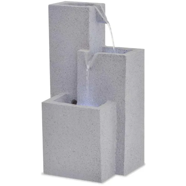 vidaXL Binnenfontein met LED-verlichting polyresin Grijs