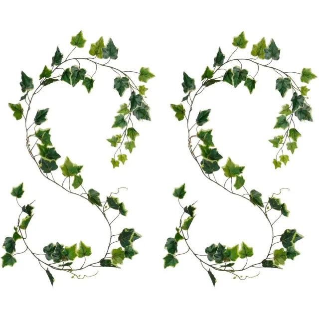 Mica Decorations Kunstplanten Hedera Slinger - 2x - 160 x 10 cm - mix groen - kunststof - decoratie - bladmix groen Lichtgroen