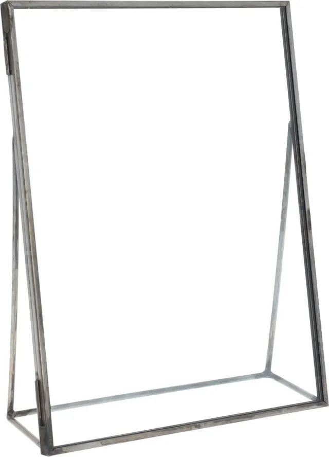 QUVIO Fotolijst - Staand - Fotolijstje - Fotoframe - Fotokader - Metaal - Glas - Antraciet - 15,5 x 20 cm
