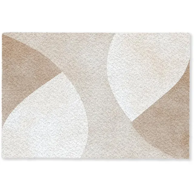 Unyqoos Stijlvolle antislip binnenmat voor entree met abstract Japans design bruin