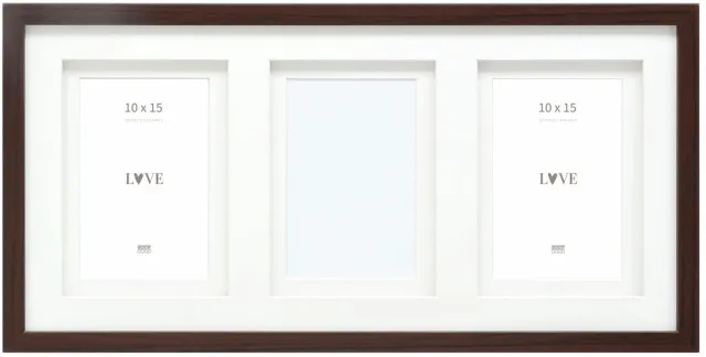 Deknudt Frames multifotolijst - bruin - passe-partout - 3 foto's 10x15
