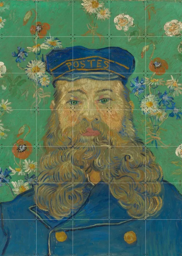 IXXI Portret van Joseph Roulin, Vincent van Gogh (1853 - 1890) & Kröller-Müller Museum - 100 x 140 cm - Grote wanddecoratie en posters - Olieverf Groen