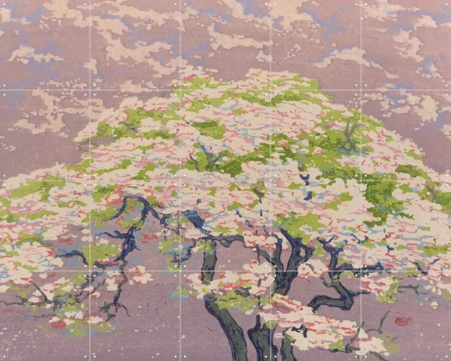 IXXI A Tree in Blossom, William Giles & British Museum - 100 x 80 cm - Grote wanddecoratie en posters - Aquarel, Impressionisme, Kleurrijk Roze