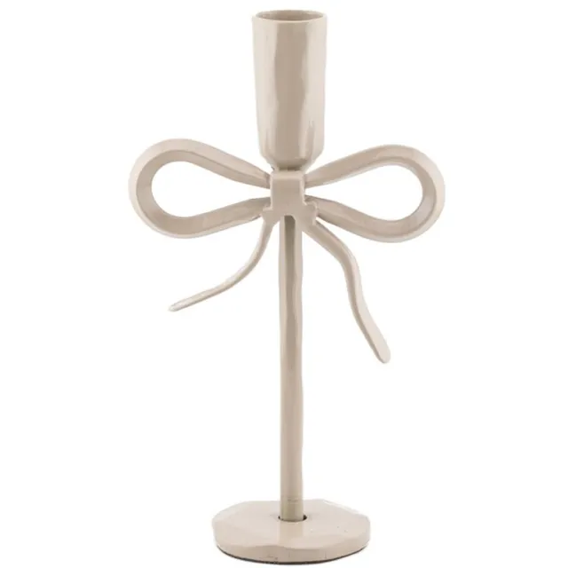 Homebound Kaarsenstandaard bow beige 20cm