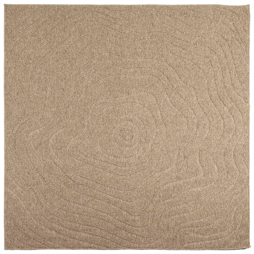 vidaXL Binnen- en buitentapijt AGIRA Naturel 200 x 200 cm Polyester Bruin