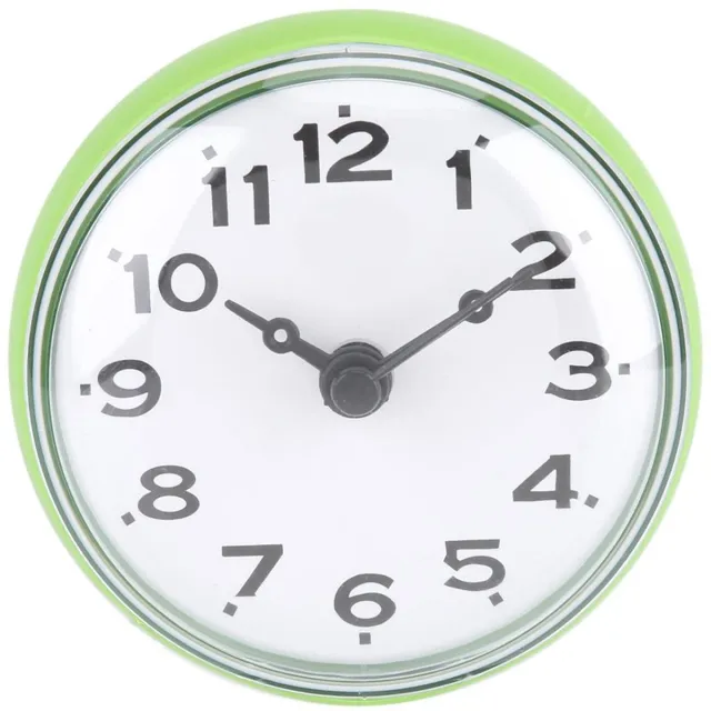 Zerodis Zuignap Waterdichte Ronde Mini Wandklok Decoratie voor Badkamer Keuken Woonkamer Slaapkamer (Groen)