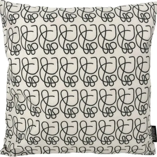 Gek op Kussens! Abstract Lines #2 Kussenhoes | Katoen / Linnen | 45 x 45 cm zwart-beige