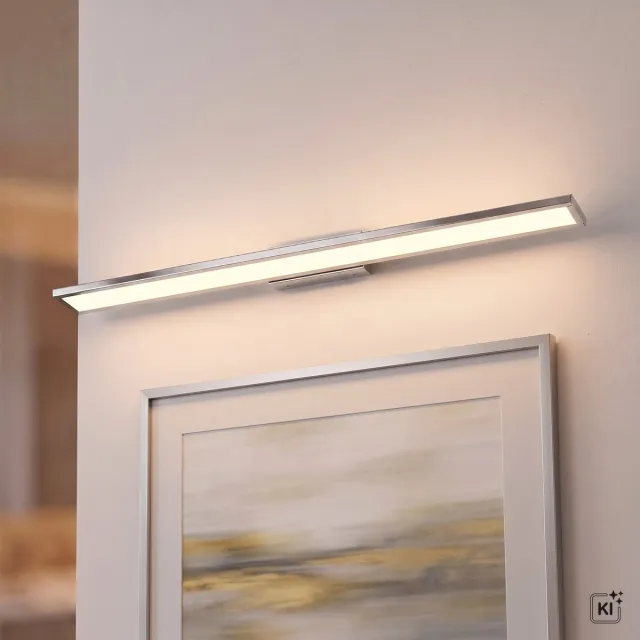 Licht Erlebnisse Licht-Erlebnisse - Maible - LED - Wandlamp - IP44 - 4000K - 430lm - van - Metaal - in - Chrom - Wandlamp Badkamer