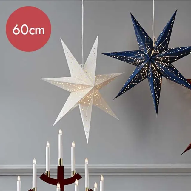 Star Trading Witte hangende sterrenlamp Galaxy met E14 fitting -60cm -met stekker -Kerstdecoratie