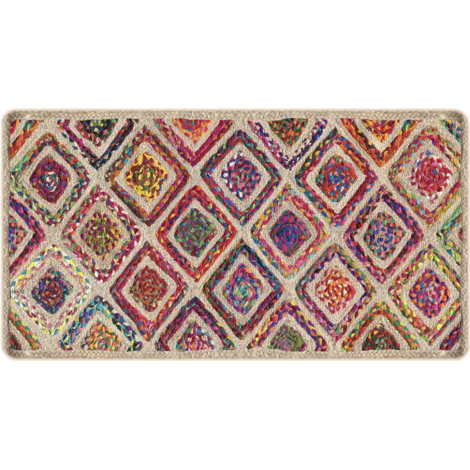 vidaXL Vloerkleed wasbaar 80x150 cm meerkleurig