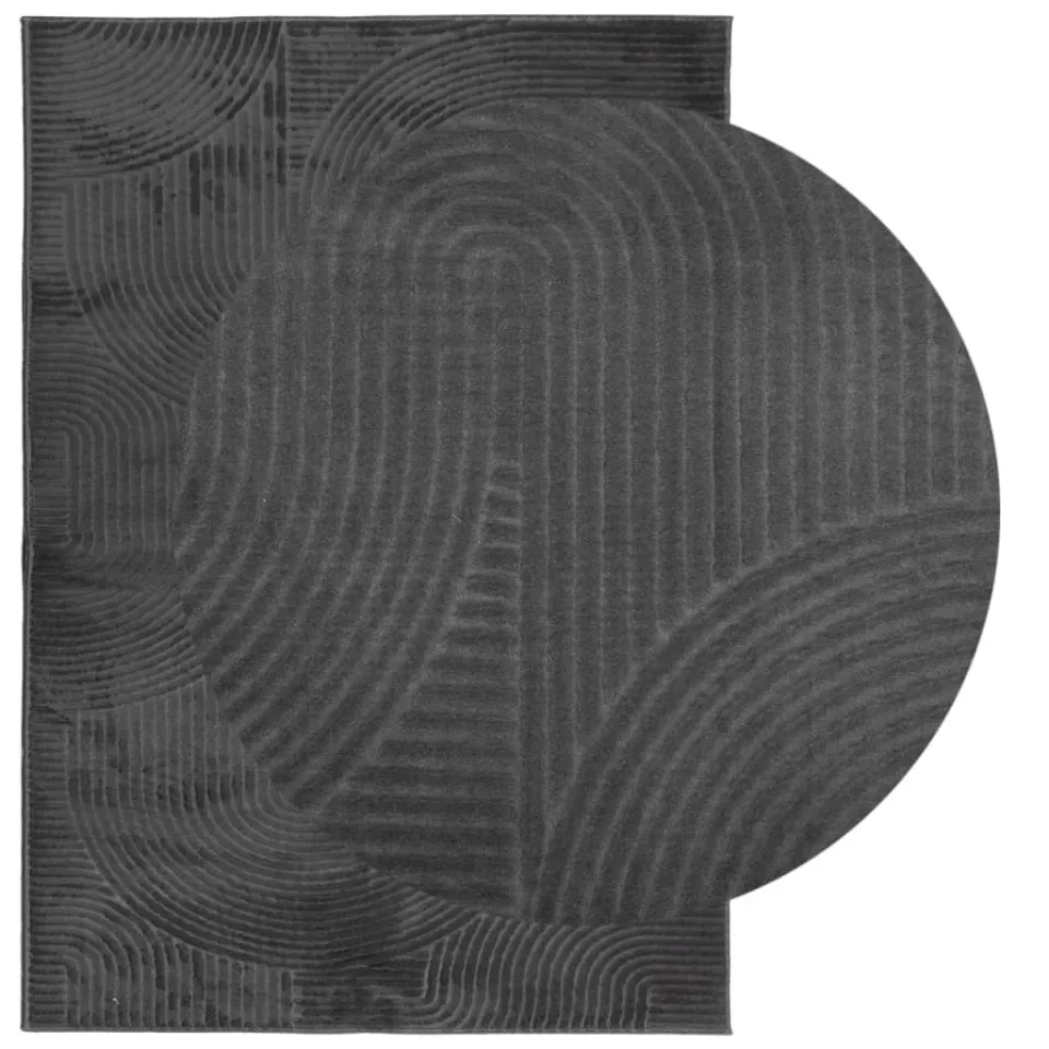 vidaXL Vloerkleed IZA laagpolig Scandinavisch 140x200 cm antraciet Anthraciet