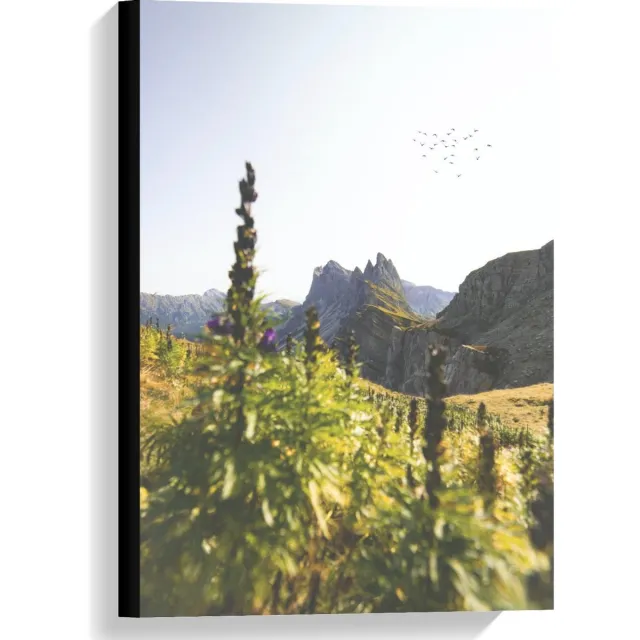 KuijsFotoprint Canvas - Rotsen met Begroeiing - 40x60cm Foto op Canvas Schilderij (Wanddecoratie op Canvas) Groen