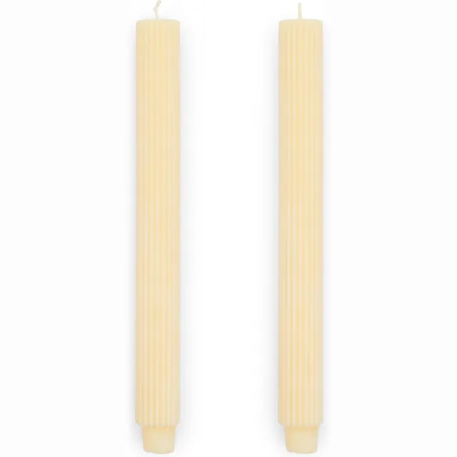 Riviera Maison Dinerkaarsen - Rib Dinner Candle - Geel - 2 Stuks - 25 cm