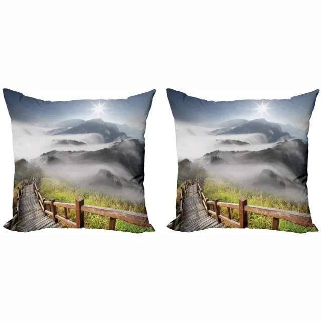 ABAKUHAUS Kussenbezug – 40x40 cm – Dubbelzijdig bedrukt – Multicolor Grijsblauw