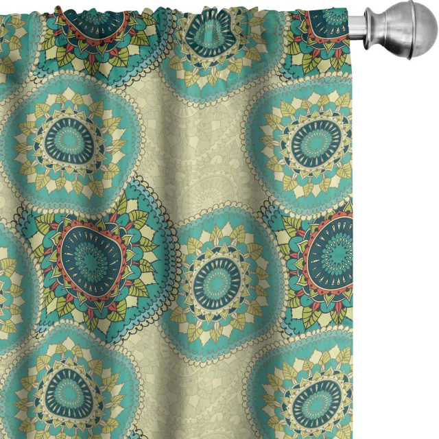 ABAKUHAUS Mandala Gordijnen – 2x75x225 cm – Multicolor Mehrfarbig