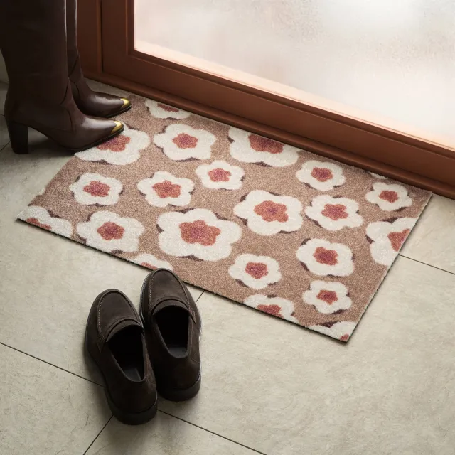 NOUS Living deurmat Les Fleurs (75x50 cm) taupe/terra