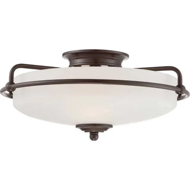 Quoizel LED Plafondlamp Griffin | 3X E27 Max 60W | Dimbaar | Palladian Bronze Geen