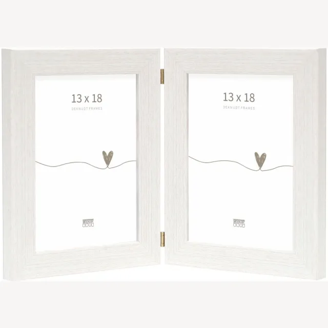 Deknudt Frames fotolijst S41VF1 H2V - wit - tweeluik - 2x 13x18 cm