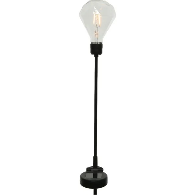 Lumineo Solar tuinlamp - prikspot - op zonne-energie - H86 cm - tuinverlichting - zwart - wit licht
