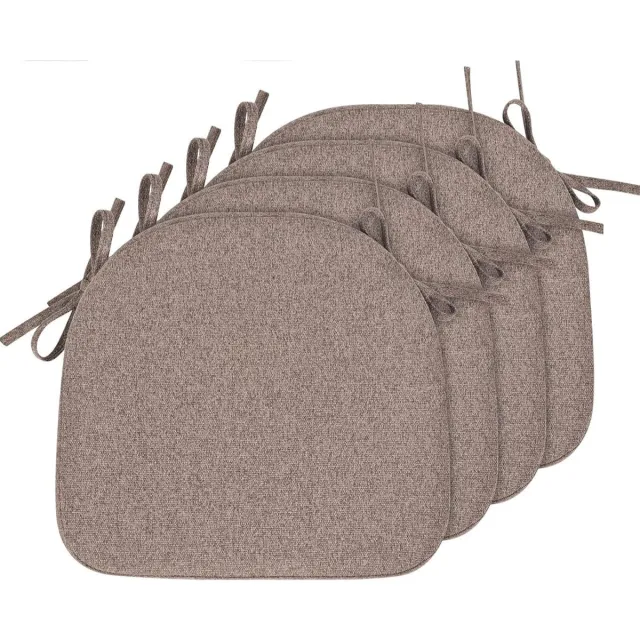 Imperatoris Zitkussen - Stoelkussen - Tuinstoelkussens - Eetkamer Kussen - Stoelkussens Eetkamer - Geschikt voor Binnen en Buitengebruik - Seat Cushion - 43 x 41 cm - 4 Stuks - Bruin - van Imperatoris