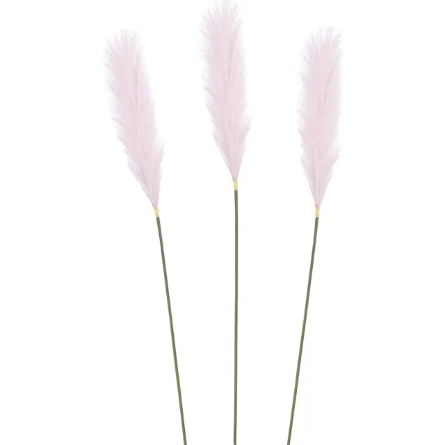 Mica Decorations Pluimgras losse steel/tak - 3x - lila paars - 104 cm - Decoratie kunst bloemen