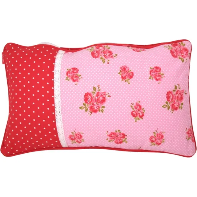 Linen & More Kussen Rosie Dot Kant Ro | 30 X 50 | Sierkussen Voor Woonkamer Of Slaapkamer Rood