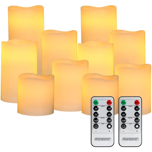 Monzana Led Kaarsen – Set van 10 Afstandsbediening Timer – Warm Wit
