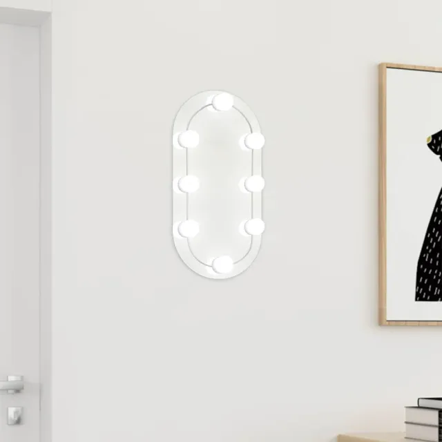 vidaXL Spiegel met LED-verlichting 40x20 cm glas ovaal Zilver