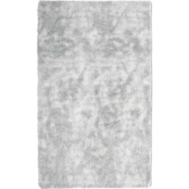 vidaXL Hoogpolig - vloerkleed - NAVARRA - cm - polyester - lichtgrijs