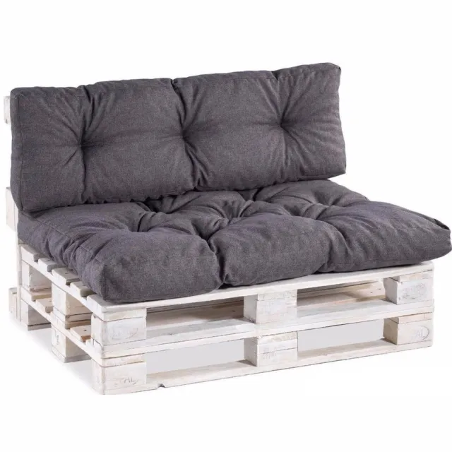 Ibenzoa Premium Tuinkussen Set met Granulavering - Antraciet, 120x80 & 120x40 cm grijs