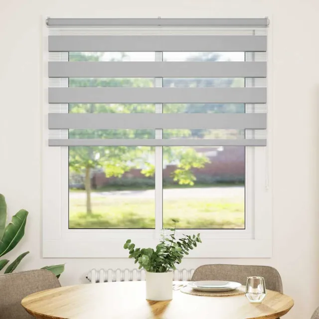 vidaXL Zebra rolgordijn 120x100 cm stofbreedte 115,9 cm lichtgrijs