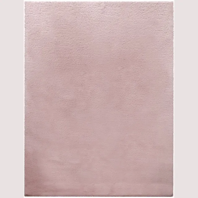 TT Home Hoogpolig tapijt slaapkamer imitatiebont pluizig konijnenbont imitatie roze 80 x 150 cm Rechthoek