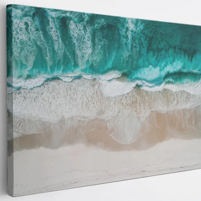 Saammp Canvas Schilderij - Strand - Abstract - 150x100 - Foto op canvas - Wanddecoratie - Muurdecoratie Woonkamer - Slaapkamer decoratie - Canvas Print Multicolor
