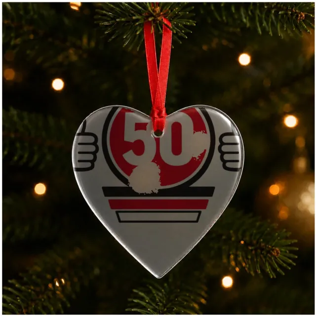 Mr Cadeautjes Glazen hart small - design Een compacte verjaardagsbadge met een eigenzinnige sportieve | cadeau Wit