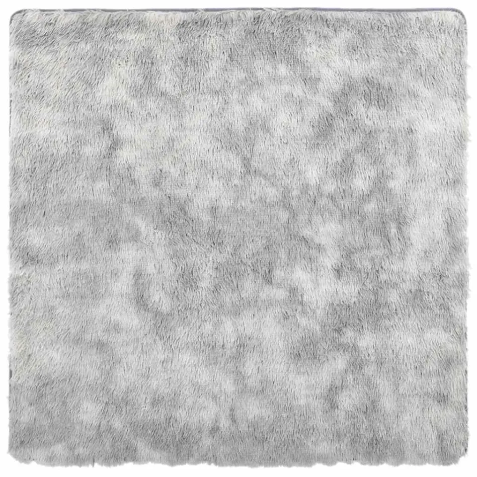 vidaXL Hoogpolig vloerkleed NAVARRA 120x120 cm polyester zilvergrijs
