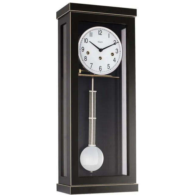 HERMLE 70989-740341 ​​Progressieve wandklok 4 4 Westminster, zwart 57 cm x 22,5 cm x 13 cm